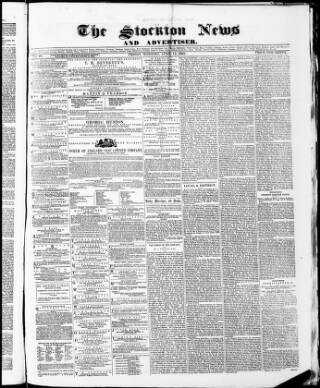 cover page of Stockton News and Advertiser published on April 14, 1865