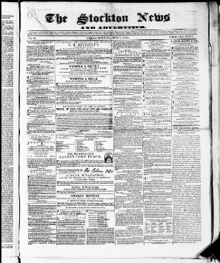 cover page of Stockton News and Advertiser published on September 1, 1865