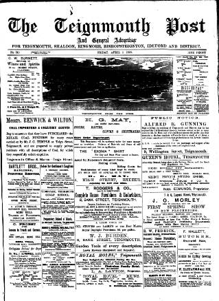 cover page of Teignmouth Post and Gazette published on April 1, 1898