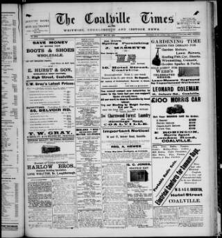 cover page of Coalville Times published on May 22, 1931