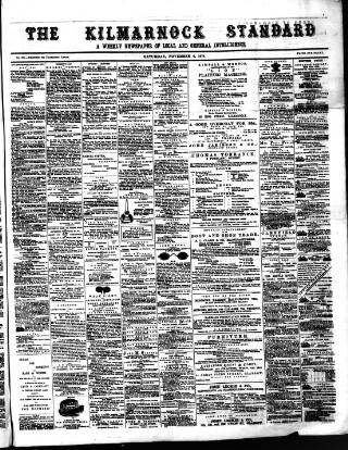 cover page of Kilmarnock Standard published on November 2, 1878