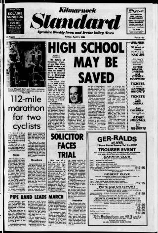 cover page of Kilmarnock Standard published on April 1, 1983