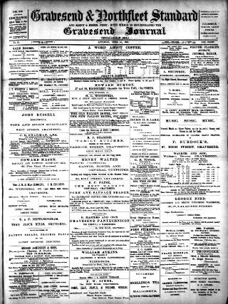 cover page of Gravesend & Northfleet Standard published on April 1, 1893