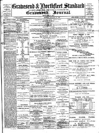 cover page of Gravesend & Northfleet Standard published on September 22, 1894