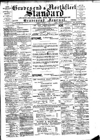 cover page of Gravesend & Northfleet Standard published on August 2, 1907