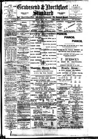 cover page of Gravesend & Northfleet Standard published on May 22, 1908