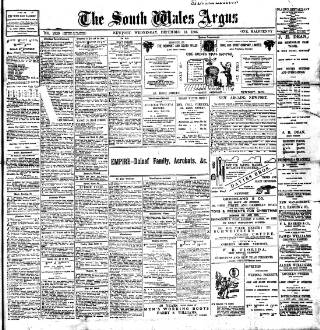 cover page of South Wales Argus published on December 13, 1899