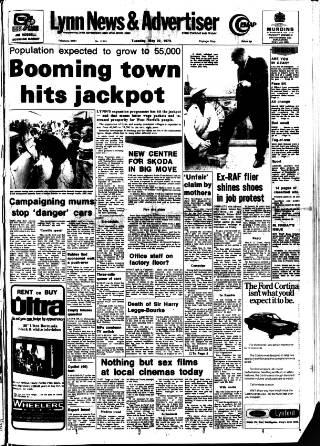 cover page of Lynn Advertiser published on May 22, 1973