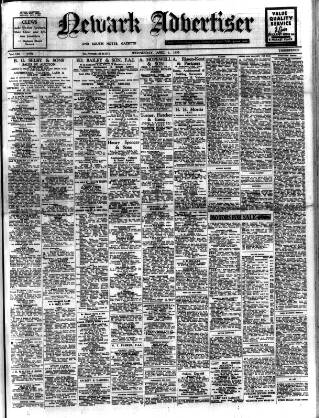 cover page of Newark Advertiser published on April 1, 1953