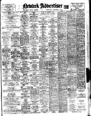 cover page of Newark Advertiser published on November 2, 1955