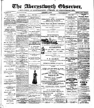 cover page of Aberystwyth Observer published on August 2, 1900