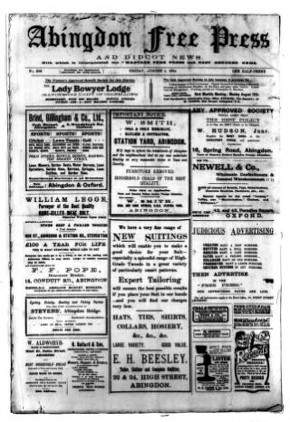 cover page of Abingdon Free Press published on August 2, 1912