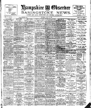 cover page of Hampshire Observer and Basingstoke News published on June 13, 1908