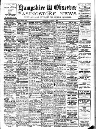 cover page of Hampshire Observer and Basingstoke News published on November 2, 1910