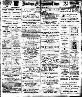 cover page of Hastings & St. Leonards Times published on June 13, 1885