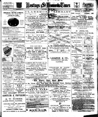 cover page of Hastings & St. Leonards Times published on May 22, 1886