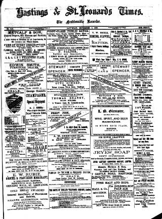 cover page of Hastings & St. Leonards Times published on November 2, 1889