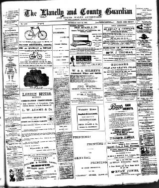 cover page of Llanelly and County Guardian and South Wales Advertiser published on May 22, 1902
