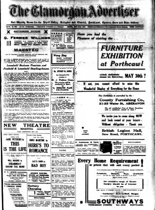 cover page of Glamorgan Advertiser published on May 22, 1936