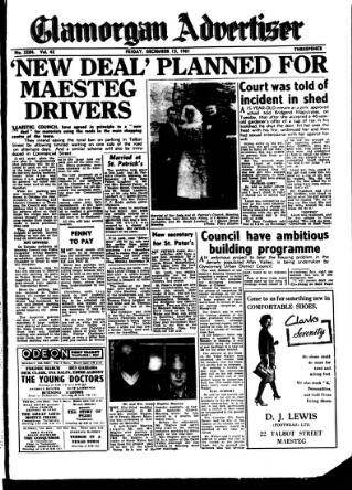 cover page of Glamorgan Advertiser published on December 15, 1961