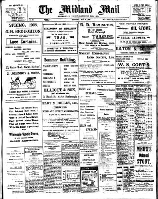 cover page of Midland Mail published on May 22, 1909