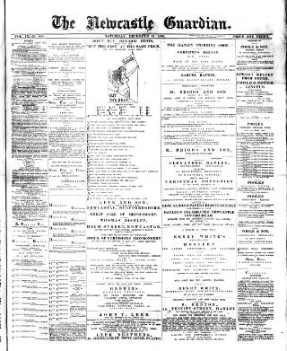 cover page of Newcastle Guardian and Silverdale, Chesterton and Audley Chronicle published on December 13, 1890