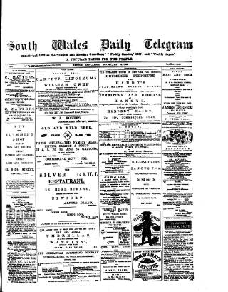 cover page of South Wales Daily Telegram published on May 22, 1882