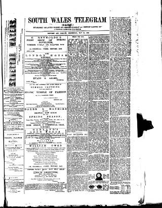 cover page of South Wales Daily Telegram published on May 22, 1889