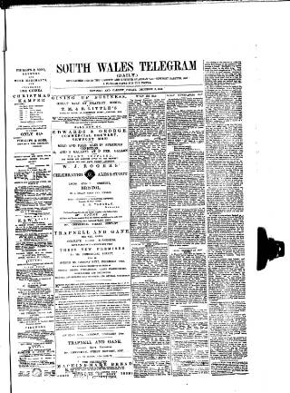cover page of South Wales Daily Telegram published on December 13, 1889