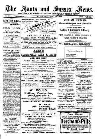 cover page of Hants and Sussex News published on May 22, 1907