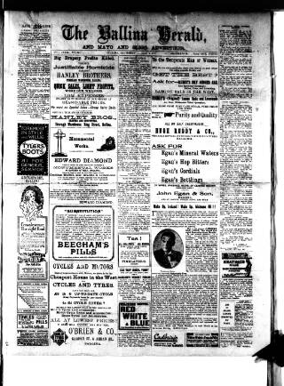 cover page of Ballina Herald and Mayo and Sligo Advertiser published on August 2, 1917