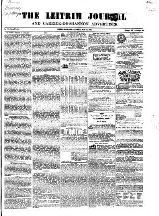 cover page of Leitrim Journal published on June 13, 1863