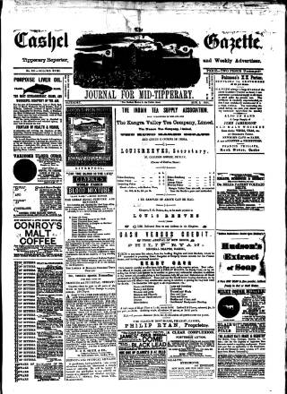 cover page of Cashel Gazette and Weekly Advertiser published on August 2, 1884