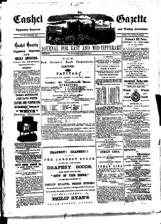 cover page of Cashel Gazette and Weekly Advertiser published on May 22, 1886