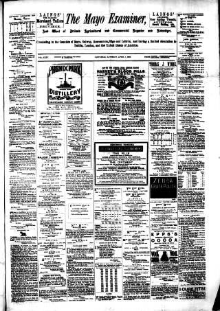 cover page of Mayo Examiner published on April 1, 1893