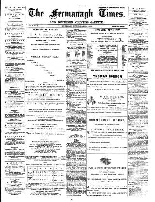 cover page of Fermanagh Times published on April 1, 1880
