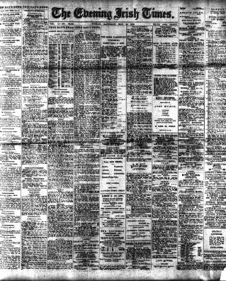 cover page of Evening Irish Times published on May 22, 1909