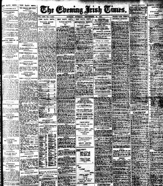cover page of Evening Irish Times published on September 28, 1915