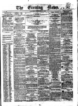 cover page of Evening News (Dublin) published on September 28, 1859