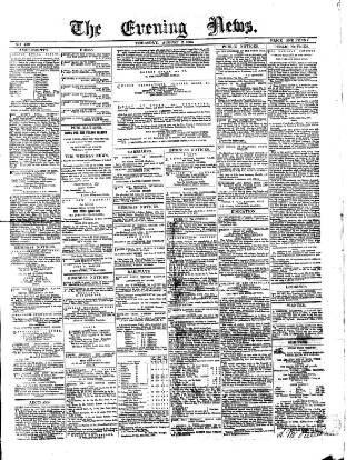cover page of Evening News (Dublin) published on August 2, 1860