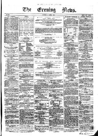 cover page of Evening News (Dublin) published on April 1, 1861