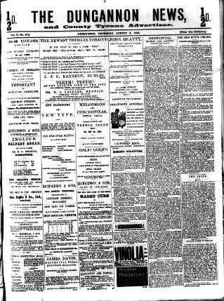 cover page of Dungannon News published on August 2, 1894