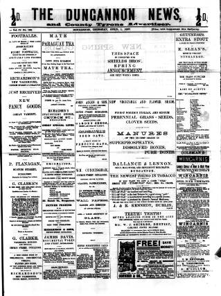 cover page of Dungannon News published on April 1, 1897