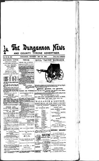 cover page of Dungannon News published on May 22, 1902