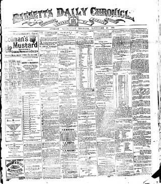 cover page of Bassett's Chronicle published on September 28, 1881