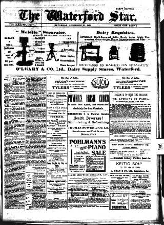 cover page of Waterford Star published on December 13, 1913