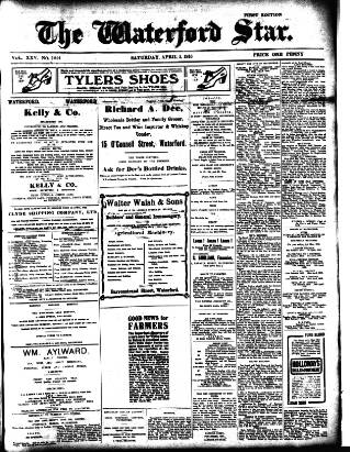 cover page of Waterford Star published on April 1, 1916