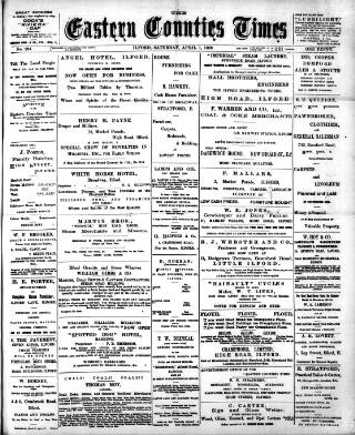 cover page of Eastern Counties' Times published on April 1, 1899