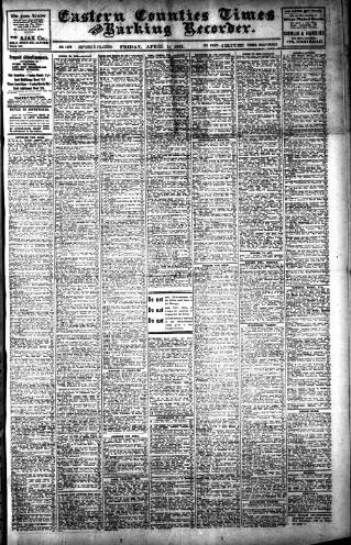cover page of Eastern Counties' Times published on April 1, 1921