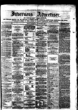 cover page of Inverness Advertiser and Ross-shire Chronicle published on November 2, 1866